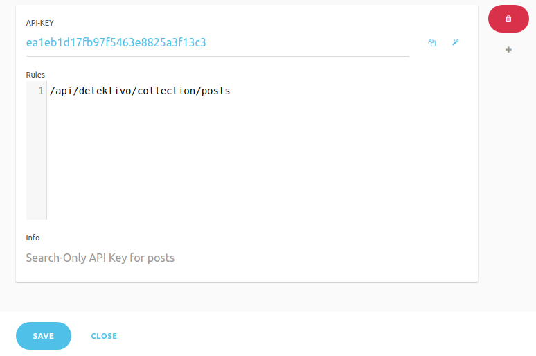 Cockpit Search-Only API Key
